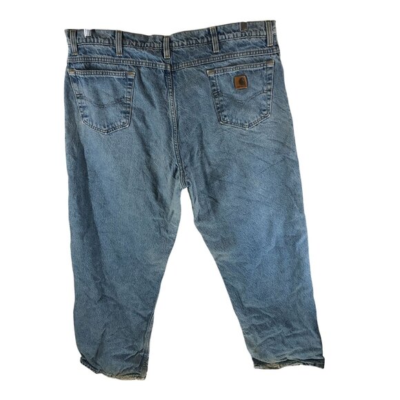 Carhartt Mens Jeans Flannel Lined Medium Wash 42x30 - Picture 2 of 4